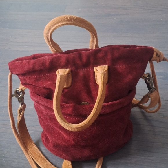 Free People Scout Slouchy Crossbody Bag EUC Brandy Wine - Picture 3 of 7